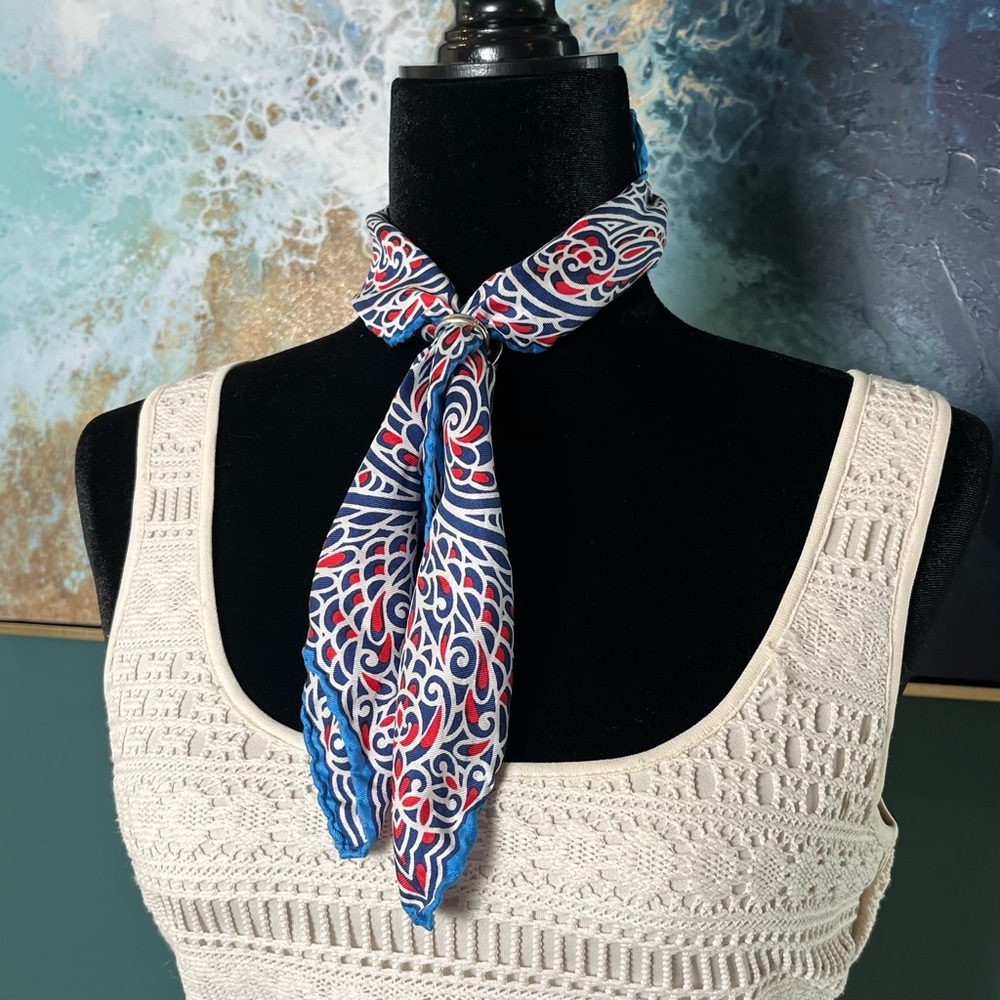 Silk Blue Paisley Bandana